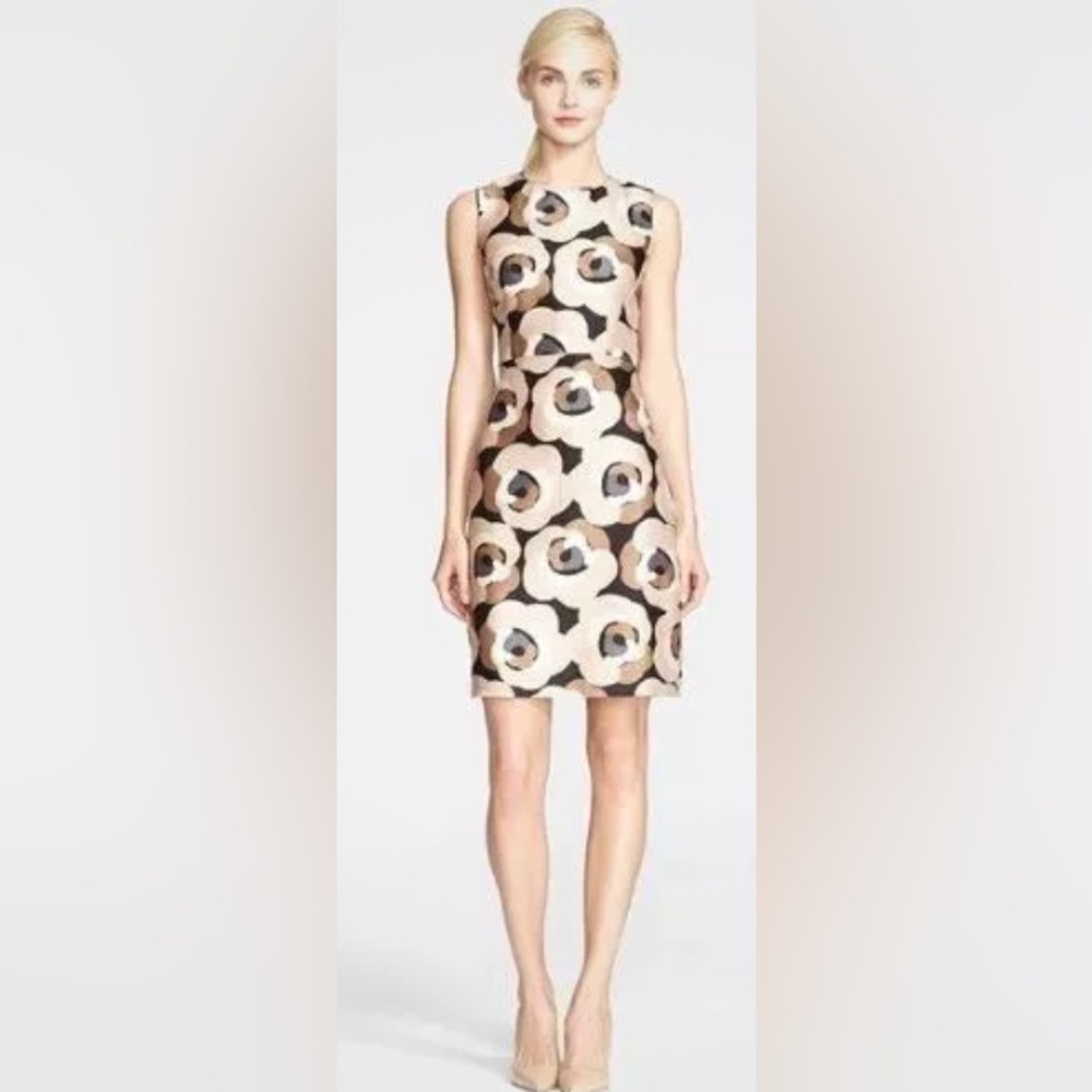 Kate Spade Deco Rose Della Sheath Dress Sleeveless Silk/Cotton Blend Sz 2 A506 - Picture 2 of 5